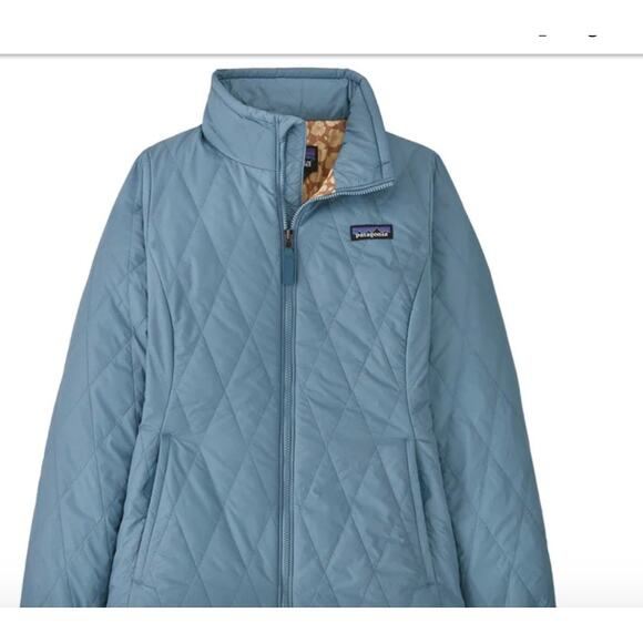 Patagoina Other - Patagonia Girls Quilted Light Blue Quilted Nano Puff Zip Up Jacket Sz M